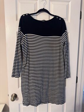 Lauren Ralph Lauren Striped Cotton Boatneck Dress